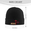 Jesus Cross Knitted Hat for Unisex Unisex Knit Hats Winter Beanies Skull Cap Unisex Black Soft Warm Winter Hat Print Beanie Hat