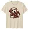 Puppy With Chocolate Love Dogs Men?s T-Shirt Women?s Tee Graphic Unisex Top