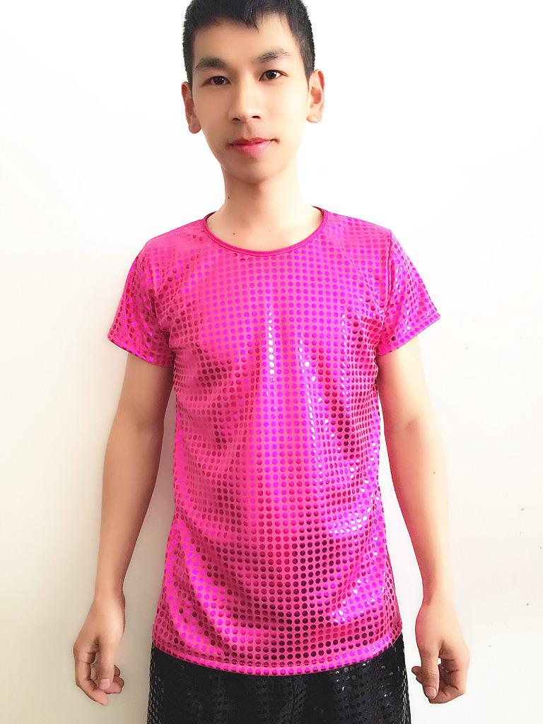 Unisex Sequin Stretch Performance Jazz Dance T-Shirt