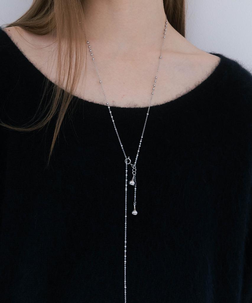 Pearly More Slim Drape Drop Necklace_Pm25N008Wt