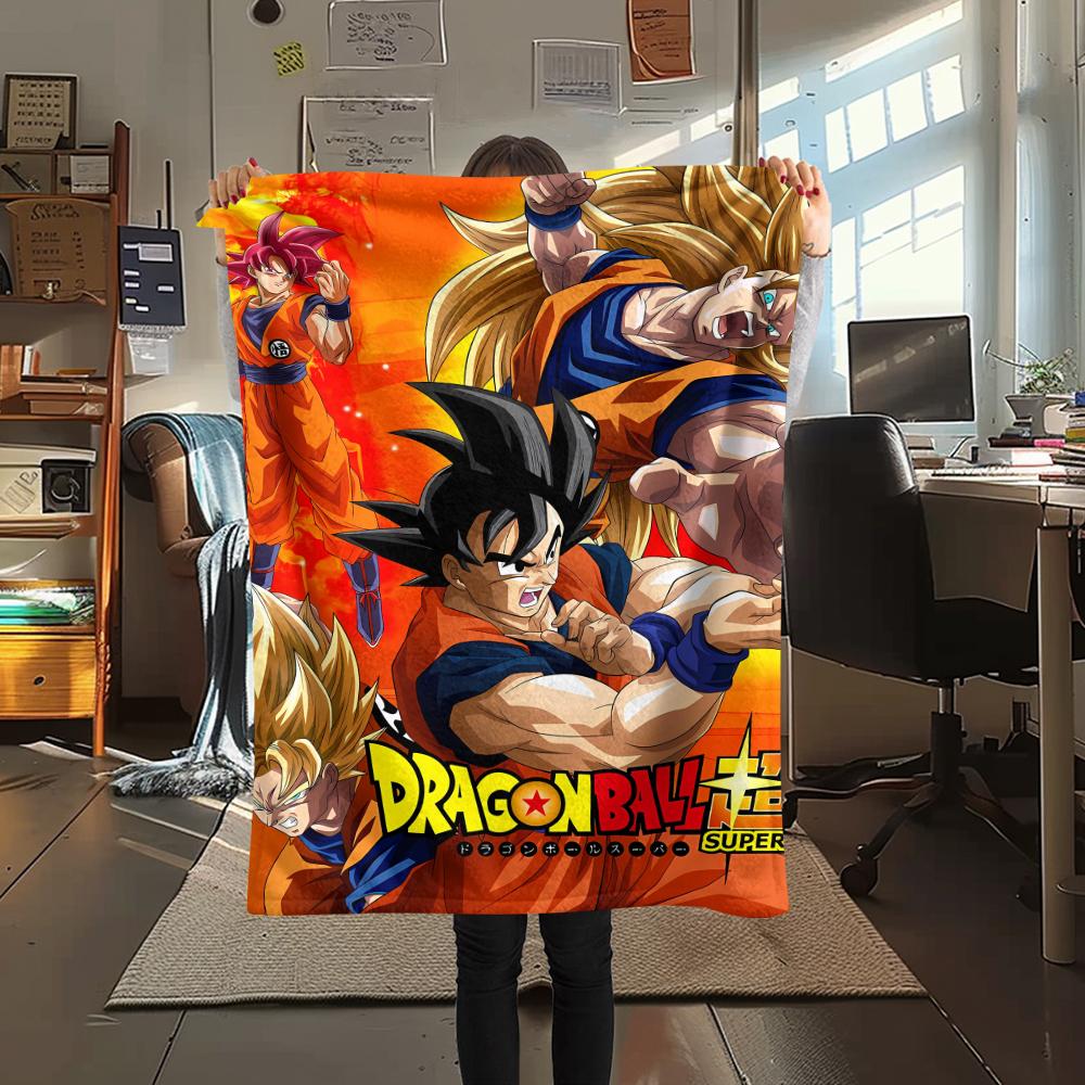 

Фланелевое одеяло с принтом персонажей Dragon Ball, Высококачественное, Удобное для всех сезонов, Декор для дома, Тепло и уют, Идеально для рождественских подарков 80cm x 120cm