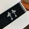 Crystal Star Moon Earrings Temperament Zircon Ear Stud Elegant Ladies' Ear Accessories  Wedding