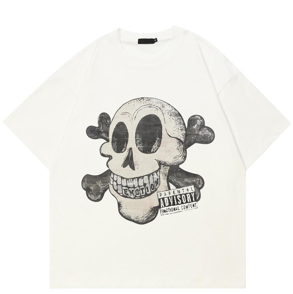 Halloween Skull Graphic T-Shirt Cotton Tshirt Unisex Tops Tees Short Sleeves T Shirt