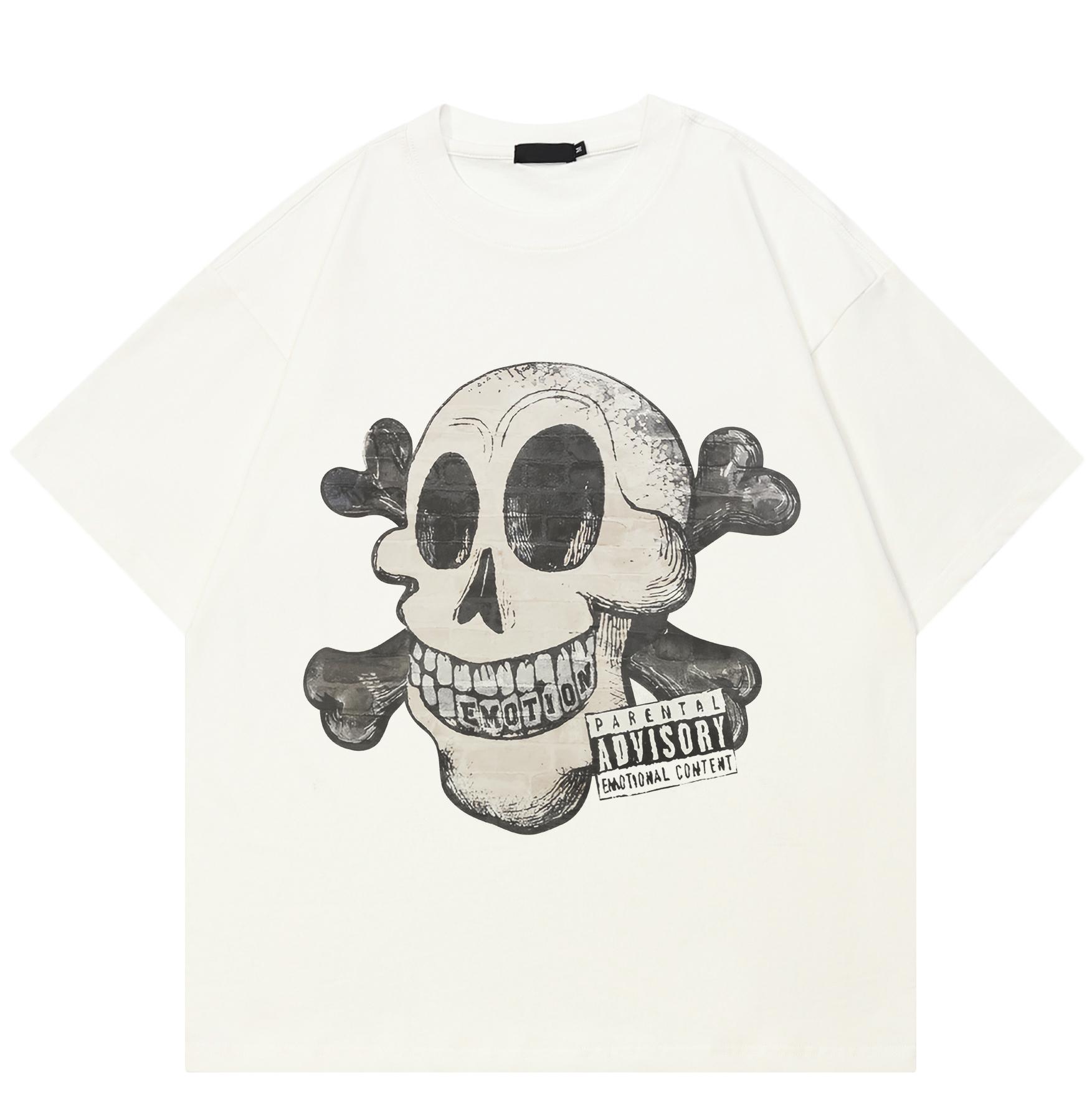 

Хэллоуин Череп Графическая Футболка Хлопковая Футболка Унисекс Топы Футболки Короткий Рукав Футболка XXL белый