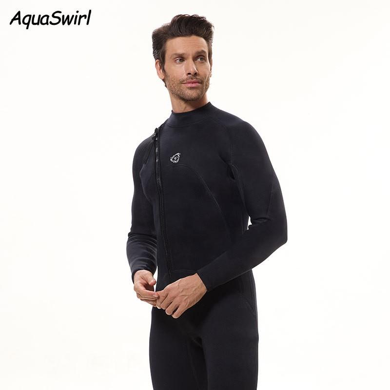 3mm Diving Suit Men's One-piece Warm Surfing Long-sleeved Cold-proof Snorkeling Swimming Pants Cold Resistant