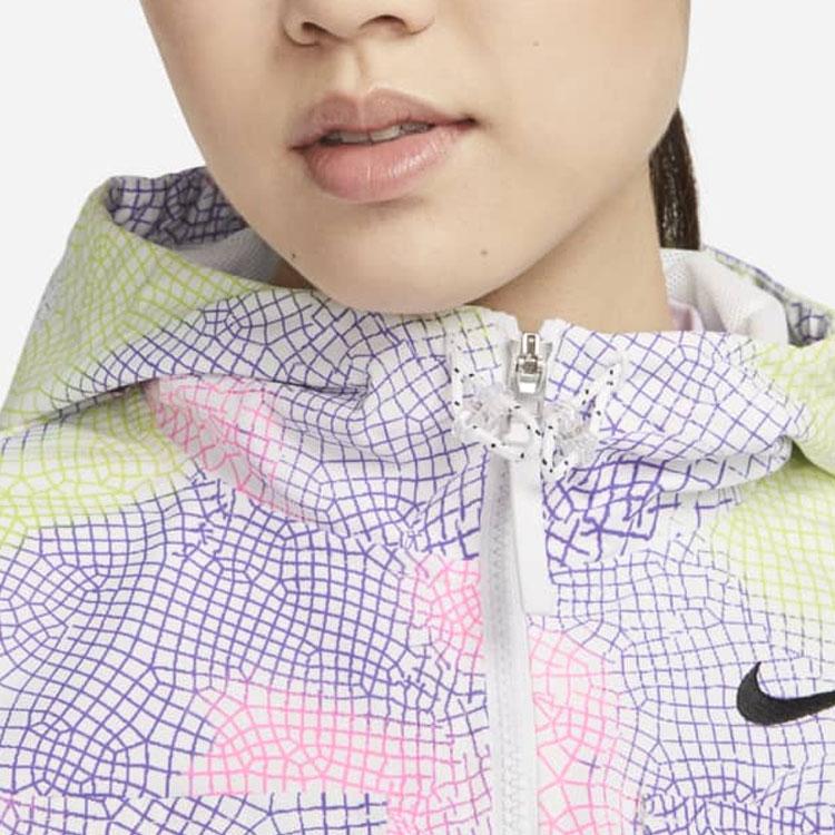 Nike X Serena Williams Logo Print Color Block Hooded Jacket Women Jackets Fluorescent-Yellow DV8073-702