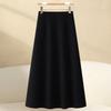 Women's Thickened Wool A-Line Skirt for Fall/Winter 2025 - High-Waisted, Hip Covering, Slimming Mid-Length Design
