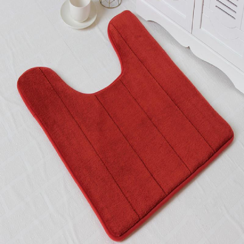 Covorașe de baie din spumă absorbantă de apă în formă de U, covoraș de toaletă, baie, fleece coral, covor anti-alunecare, podea de toaletă, decor pentru casă, de uz casnic