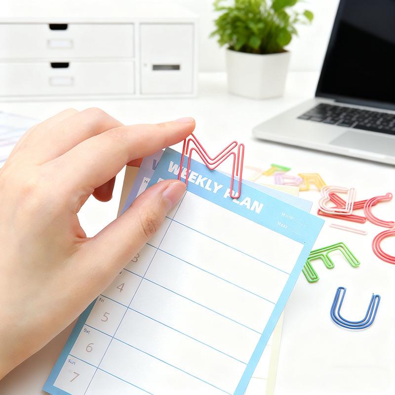Colorful 26-Piece Letter Paperclip & Bookmark Set - Office & Planner Supplies