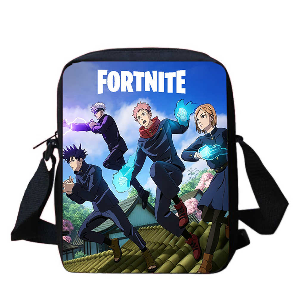 Cute Fortnite Cartoon Shoulder Crossbody Bag, Unisex Kids Aged 6-14 Portable Printed Small Bag for Daily School Travel Use