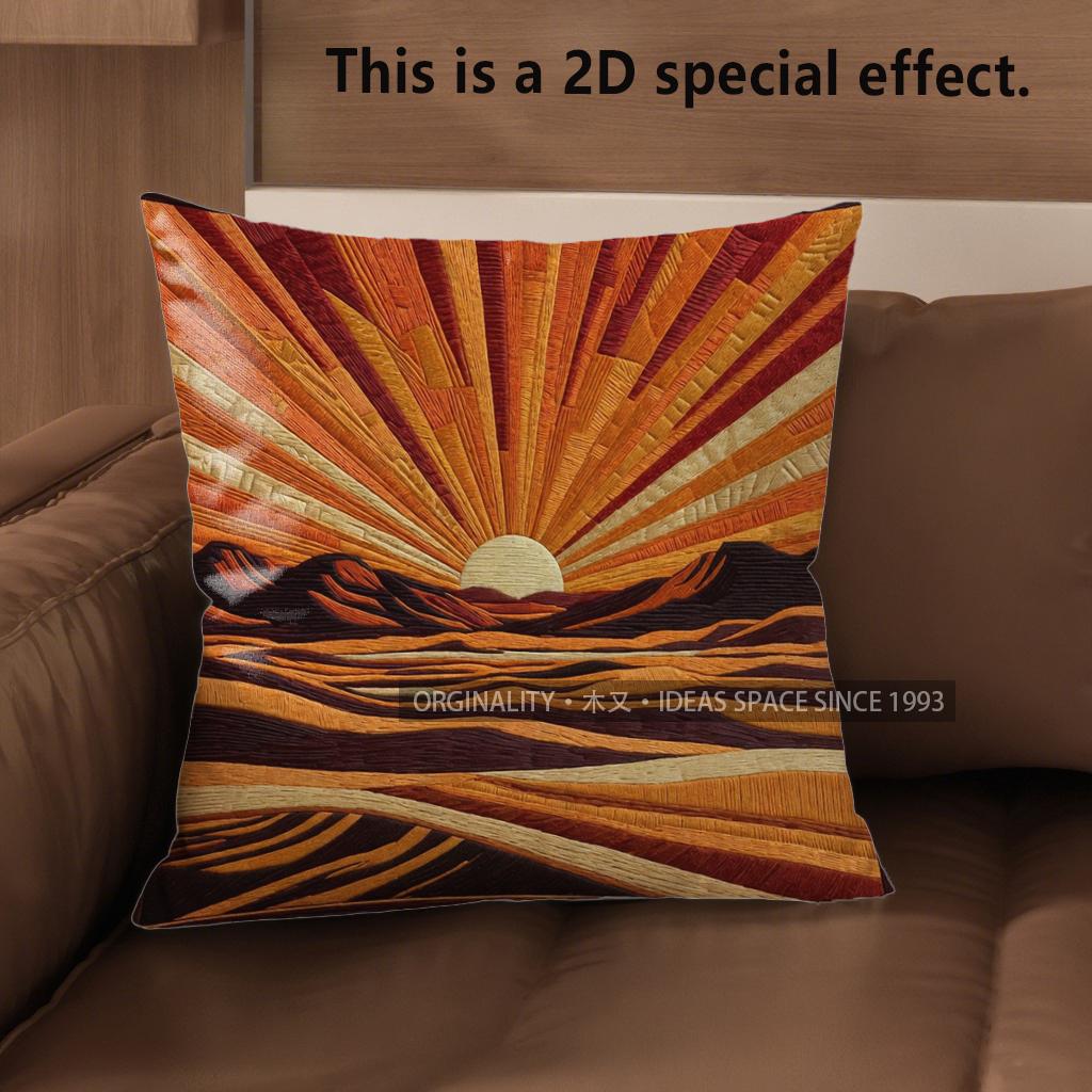 D Set Of  Desert Sunset Boho Throw Pillow Covers Pattern Cushion Cover Suitable For Sofa Bedroom Car Pillow Cover