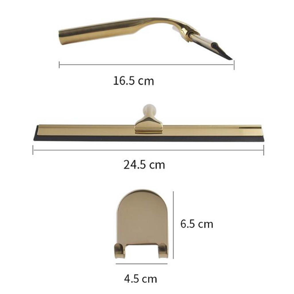Glass Wiper with Hook Holder Stainless Steel Squeegee for Bathroom Sink Home Handheld Glass Window Cleaning Squeegee Wiper
