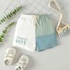 Boys' Set Summer Children's Casual Color-blocked Short-sleeved Letter T-shirt and Shorts