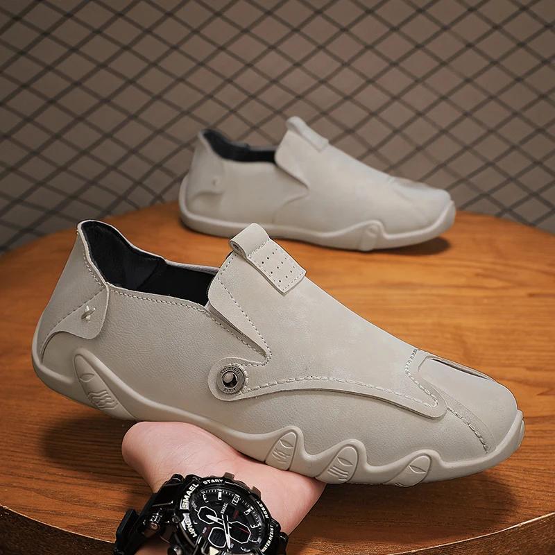 Designer Loafers Men Leather Sneakers for Men Soft Soled Anti Slip Casual Shoes Wear-resistant Sneaker Zapatillas Para Hombre