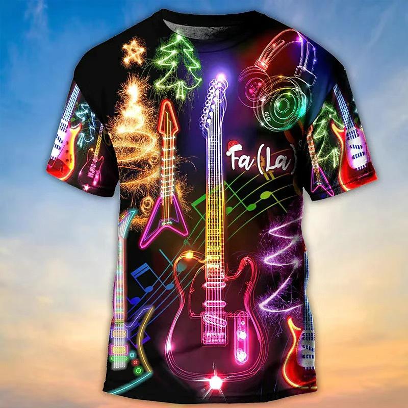 New 3D Printed Men's Round Neck Short Sleeved Casual T-shirt Men's Summer T-shirt