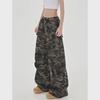 Women's 2024 Retro High-Waist Camouflage Wide-Leg Pants - Army Green, Casual Hip-Hop Style