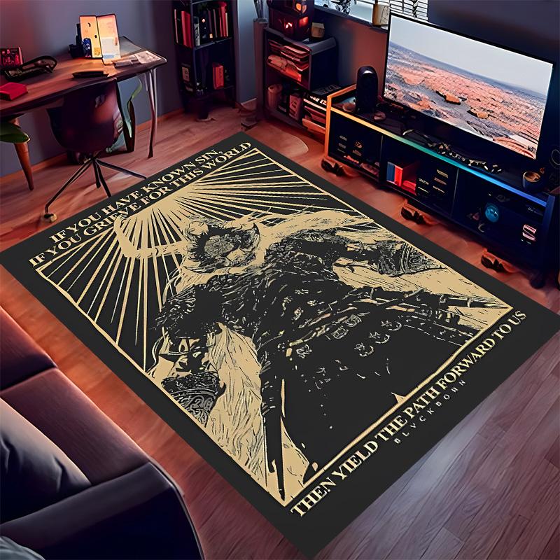 Game E-ELDEN R-RING Print Area Rug-Soft,Washable Non-Slip Indoor Mat Office Chairs,Living Room,Home Office Decorative Rug