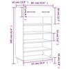 VidaXL Shoe Cabinet Black 60x35x105 Cm Engineered Wood 829589