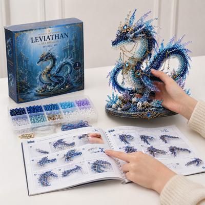 Kit de Manualidades de Cuentas Oceánicas Míticas para Principiantes, Kit para Hacer Animales 3D con Cuentas con Instrucciones, Diseños Únicos de Animales Marinos con Cuentas y Guía de Patrones,