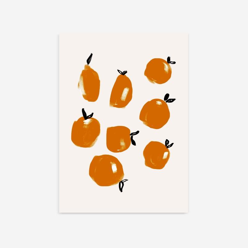 

Modern Abstract Fruit Wall Art Poster Orange Lemon Avocado Papaya Print Kitchen Living Room Home Decor Canvas Painting 21cm×30cm NoFrame
