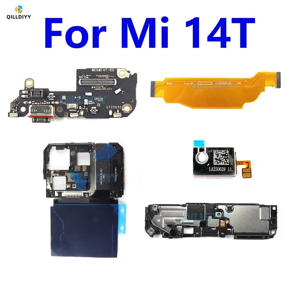 For Xiaomi Mi 14T Mi14T NFC Motherboard Cover USB Charging Flex Cable Signal Microphone Board Ear Loud Speaker