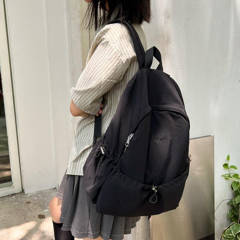 Rucksack Damen Plissee Wind Unifarben Große Kapazität Outdoor Sport Reise Rucksack Studenten Schultasche Klasse Pendlertasche Herren