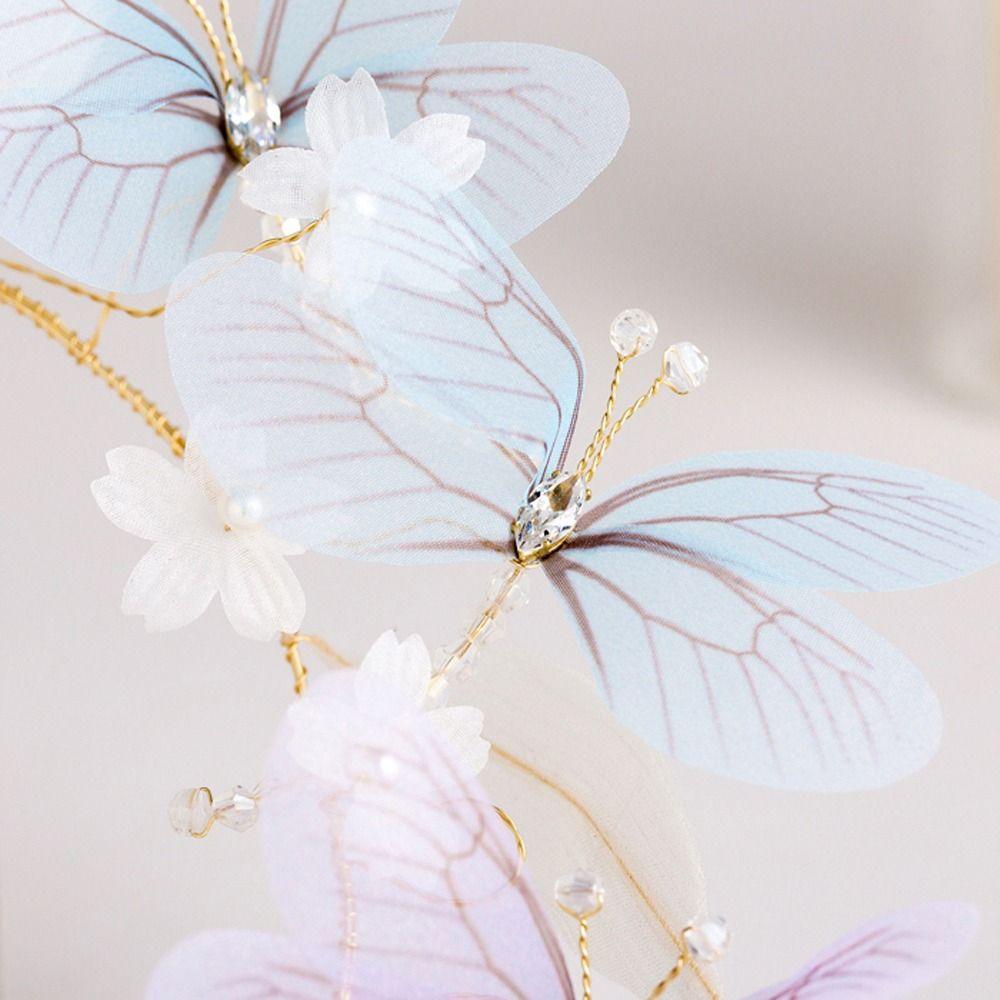 Bridal Wedding Headband Hairbands Korean Headdress Women Hair Hoop Transparent Dragonfly Headband