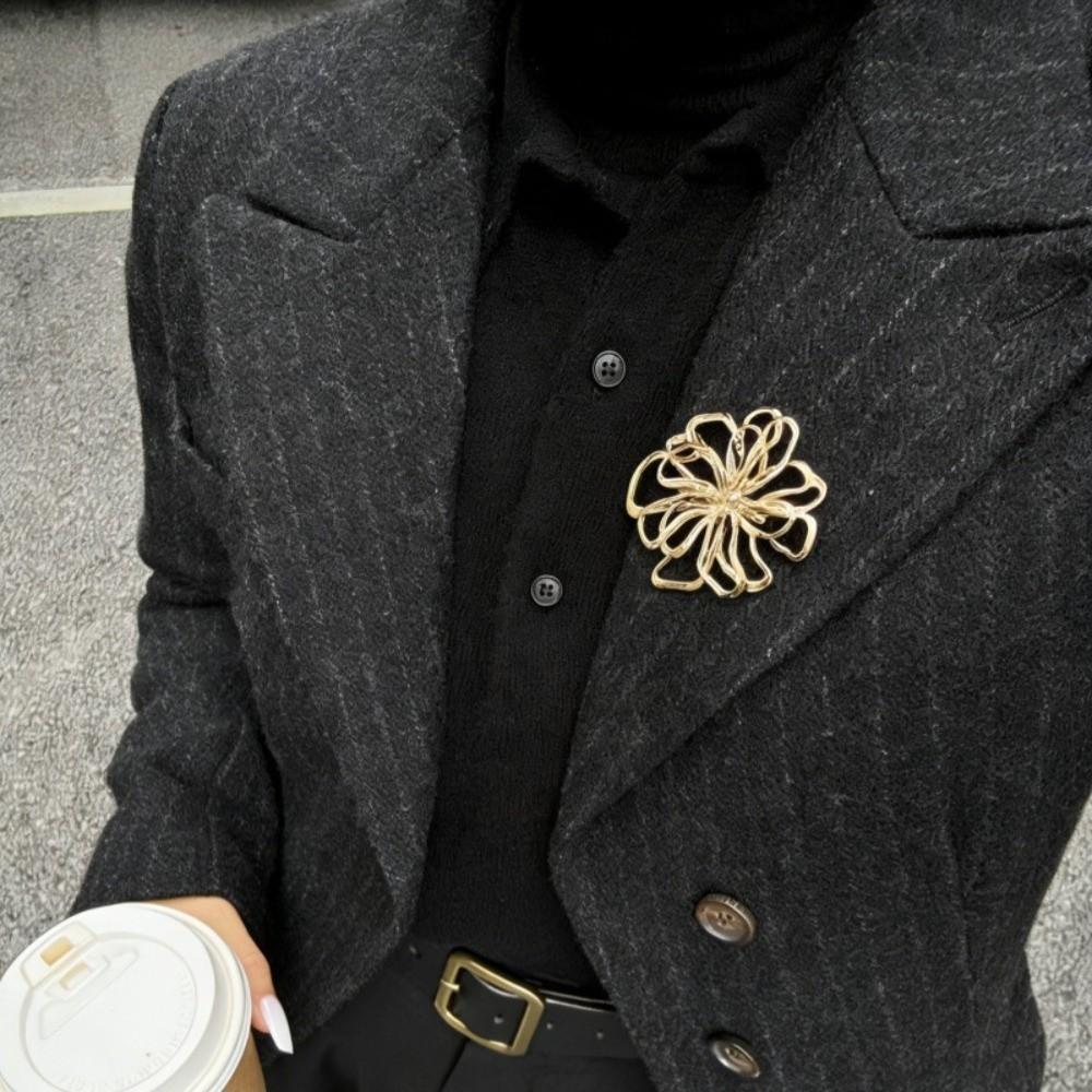 Suit Coat Jewelry Flower Brooch Oversized Flower Badge Pin Statement Lapel Pin Formal Occasion