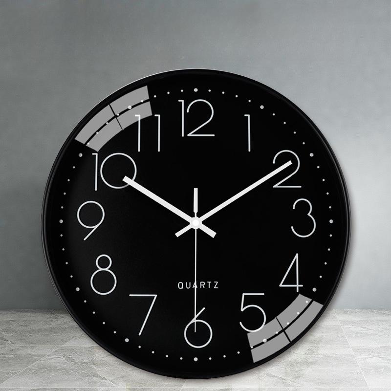 12-Inch Simple Round Clock Wall Clock Living Room High-End Home Bedroom Clock Wall Decoration Clock