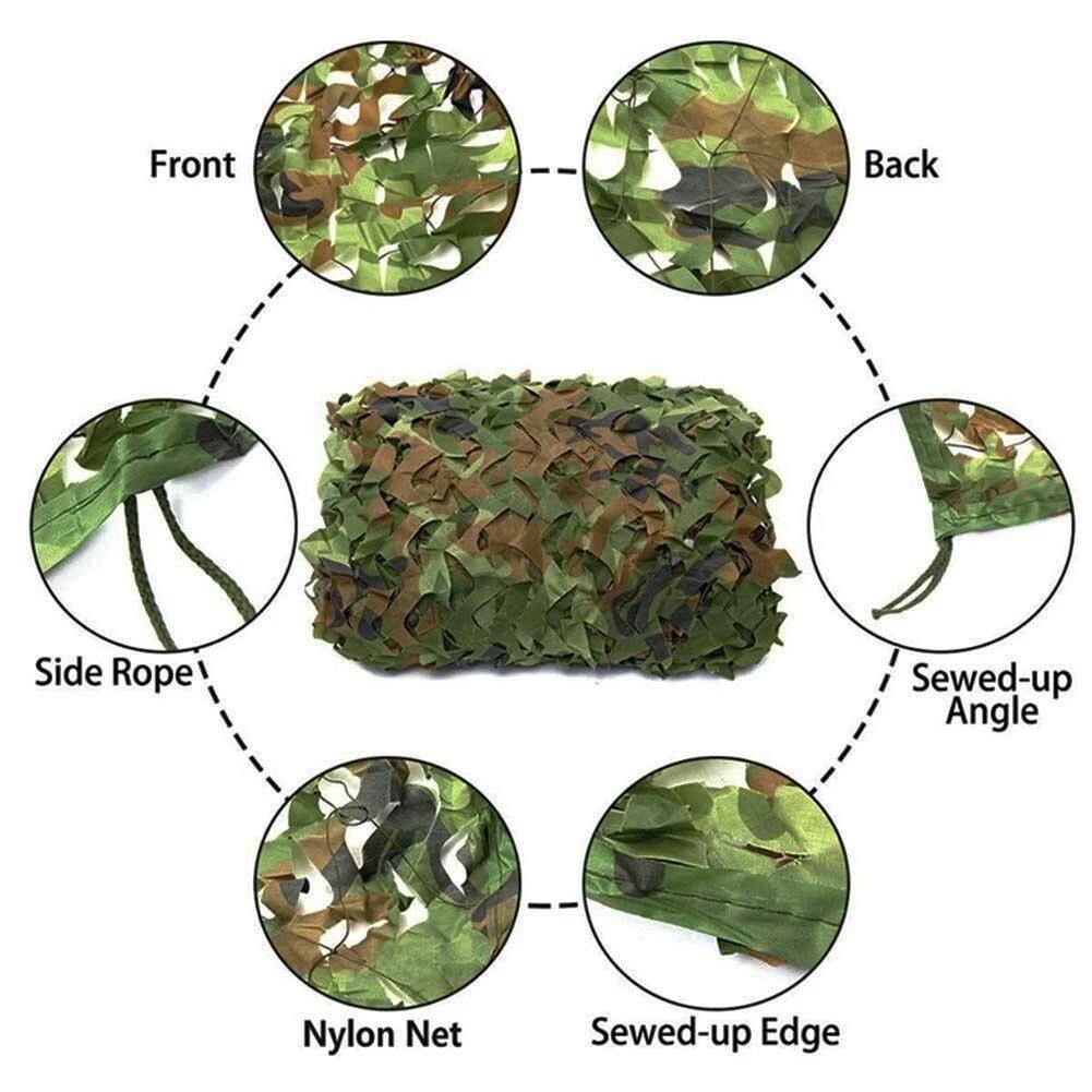 13x20Ft Green Camouflage Netting Army Camo Outdoor Sunshade Mesh Woodland Camping Hunting Cover Shade Sun Shelter for Camping