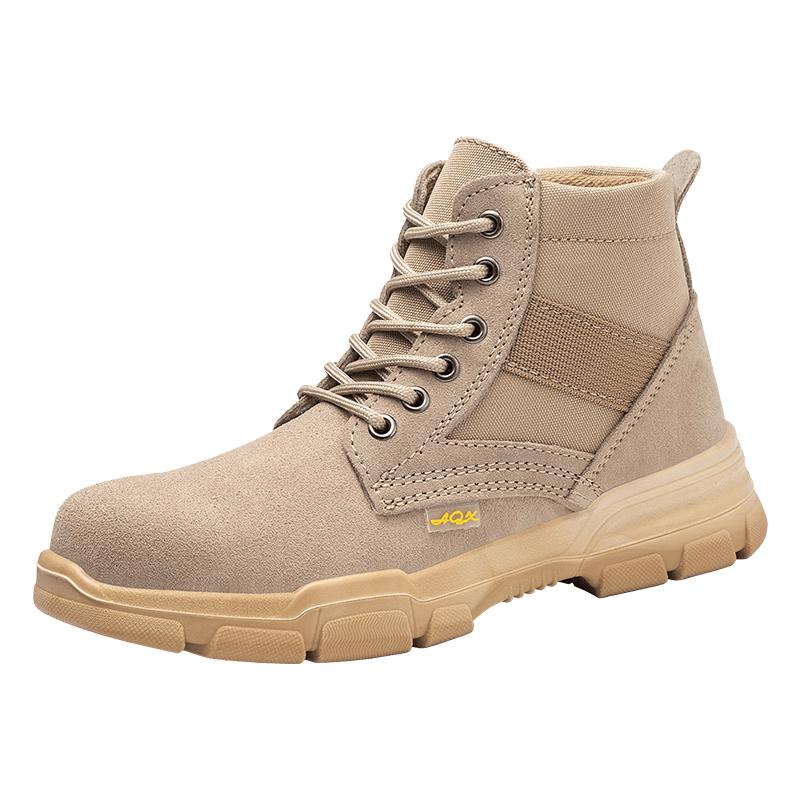 Laoguanjia Men s Steel Toe Puncture-Resistant High-Top Safety Work Boots 39