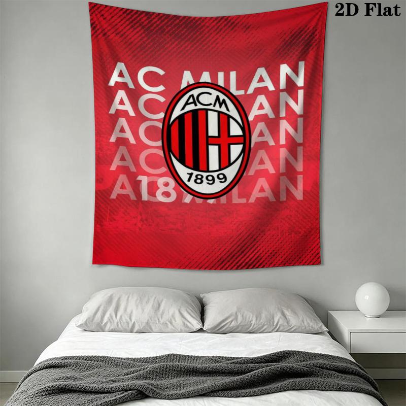 AC Milan Wall Tapestry Aesthetic Wall Hanging Printed Fabric Blanket Decorative Tapestries for Bedroom Living Room Home Decor