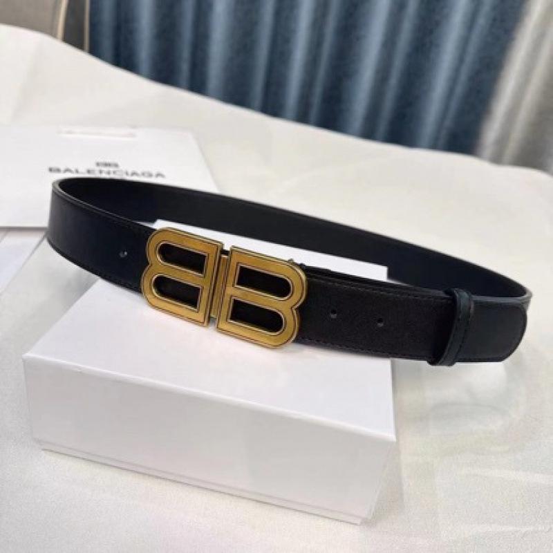 Unisex Genuine Leather Paris Belt - Double BB Design, Versatile & Stylish for Couples