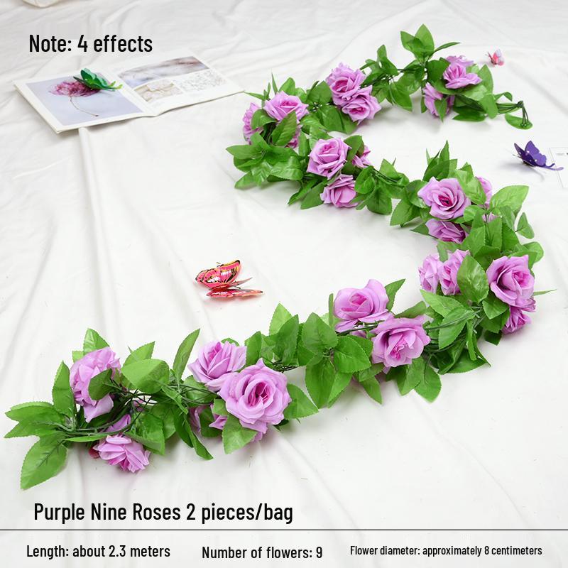 Artificial Rose Vine Floral Ceiling Decor