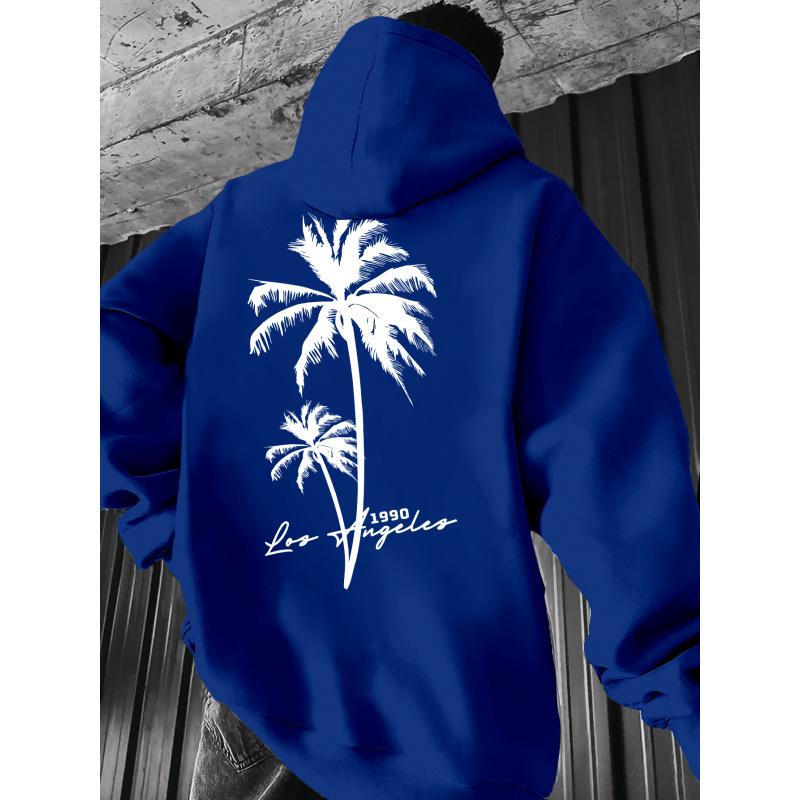 Coconut Tree Pattern Men's Fashion Printed Hooded Sweatshirt