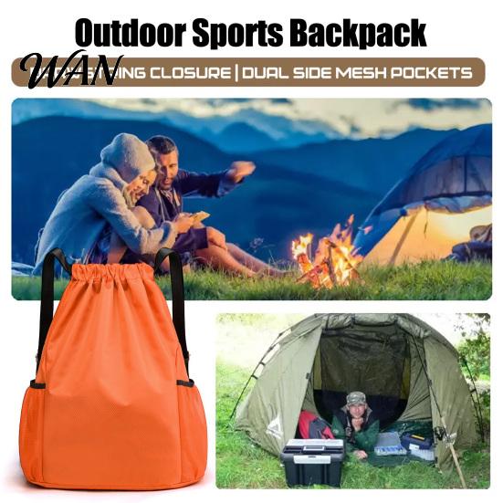 Tear-resistant Gym Backpack Sports Backpack, Drawstring with Side Mesh Pockets, Oxford Cloth Waterproof Workout for Basketball Soccer Swim Men