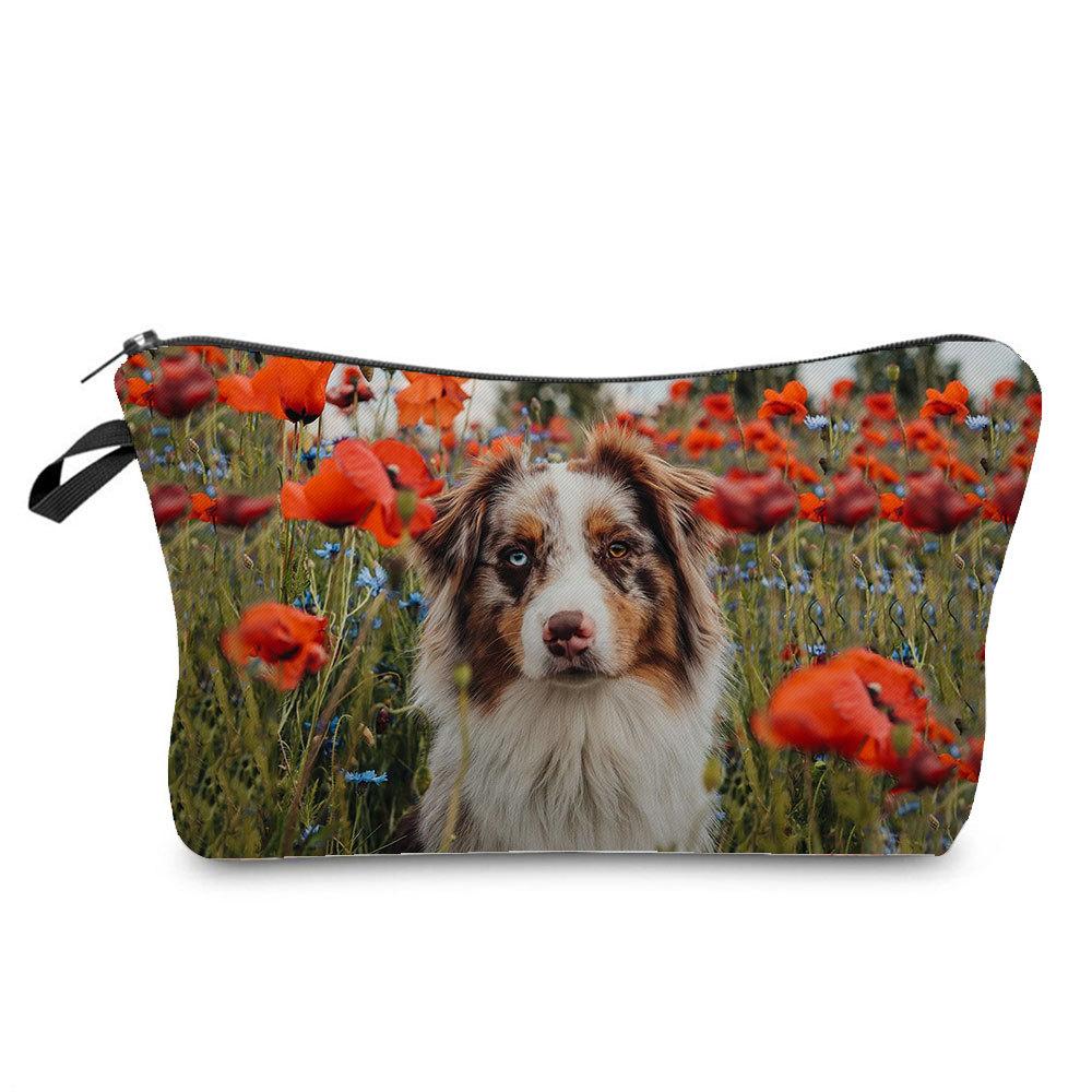 Women Dog Print Cosmetic Bag Toiletries Organize Travel Storage Case 6873