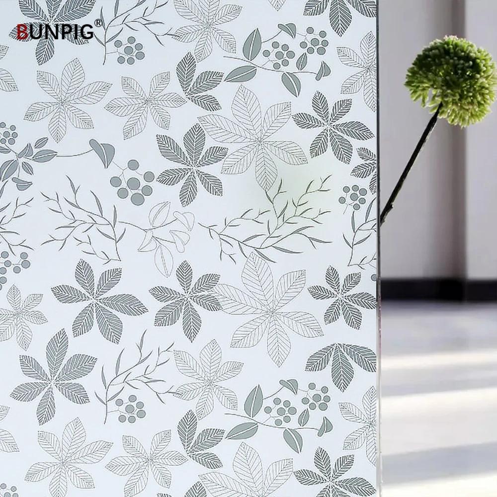 Window Film Privacy Stained Glass Film Frosted Opaque Glass Clings Sun Blocking Vinyl Window Decals For Door Home Office