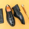 Fashion Men Business Formal Leather Shoes Black Brown American Casual Comfortable Elegant Fashionable Retro Leather Shoes Banquet Shoes