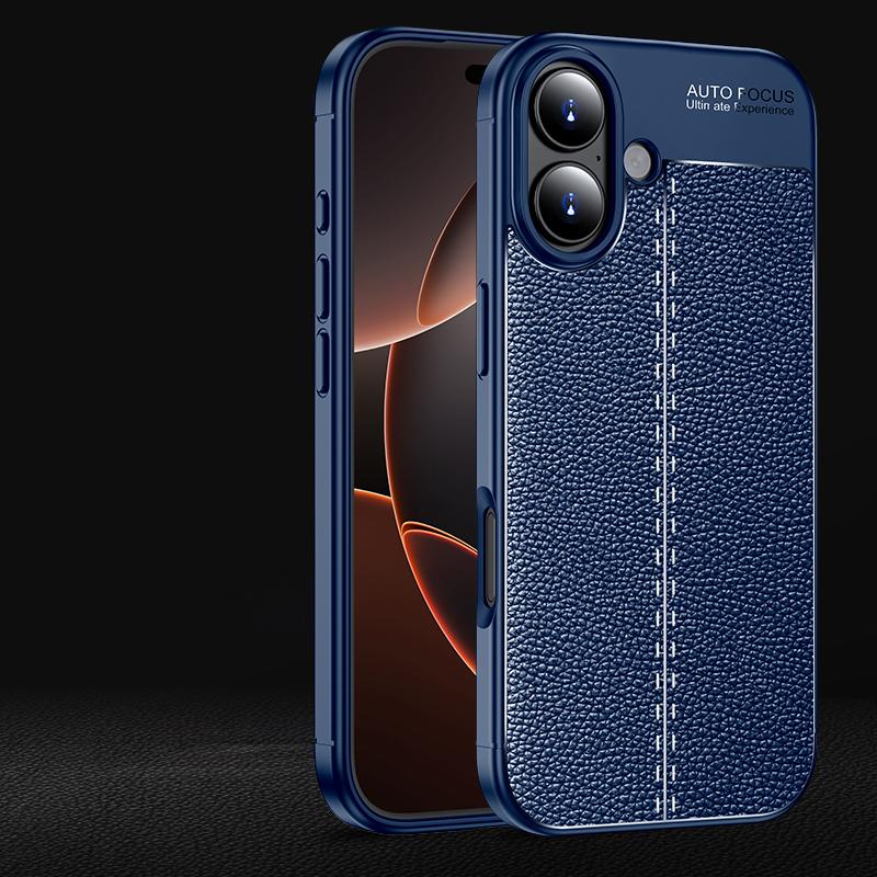 KEYSION დარტყმაგამძლე ქეისი iPhone 17 Pro Max-ისთვის რბილი სილიკონის ტყავის ტექსტურით, ბიზნეს სტილის ტელეფონის უკანა საფარი iPhone 17 17 Air-ისთვის