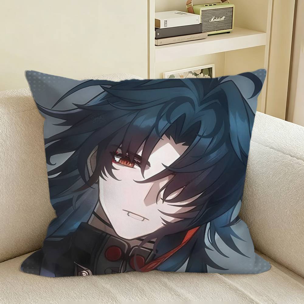 Game HSR Mortenax BBlade Square Sofa Pillow Cover Solid Color Living Room Home Decor Cushion Case
