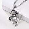 European & American Hip Hop Trend Stainless Steel Horse Pendant Necklace for Men & Women (2025)