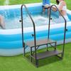 RV Step Ladder 2-Step with Handrail Portable Steel Stairs 450lbs Load for Hot Tub Spa Mobile Home