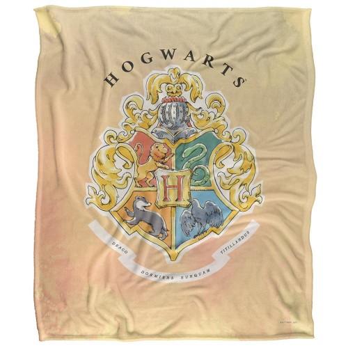Harry Potter Silky Hogwarts Crest Supersoft Blanket