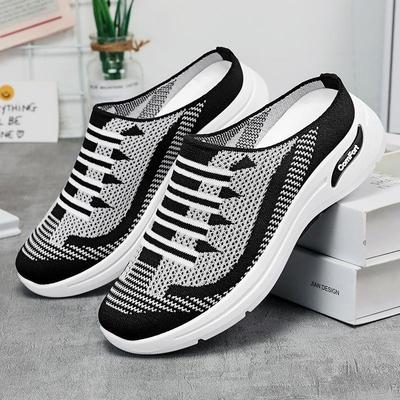 Damen 2025 Sommer Strick Geschlossene Zehen Slip-On Lässige Halbschuhe