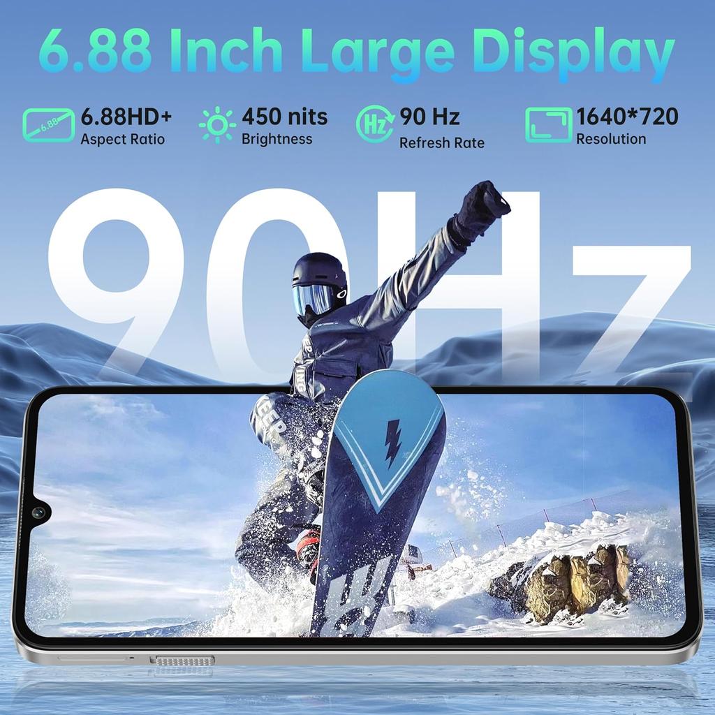 OUKITEL C59 Pro Unlocked Cell Phone Android 15-6.88”HD+ Screen 10000 mAh Battery 24GB +256GB Expand 1TB Mobile Phones with 120LM Flashlight