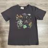 Cottagecore Botanical Floral Graphic T-Shirt Size S Faded Black Earthy