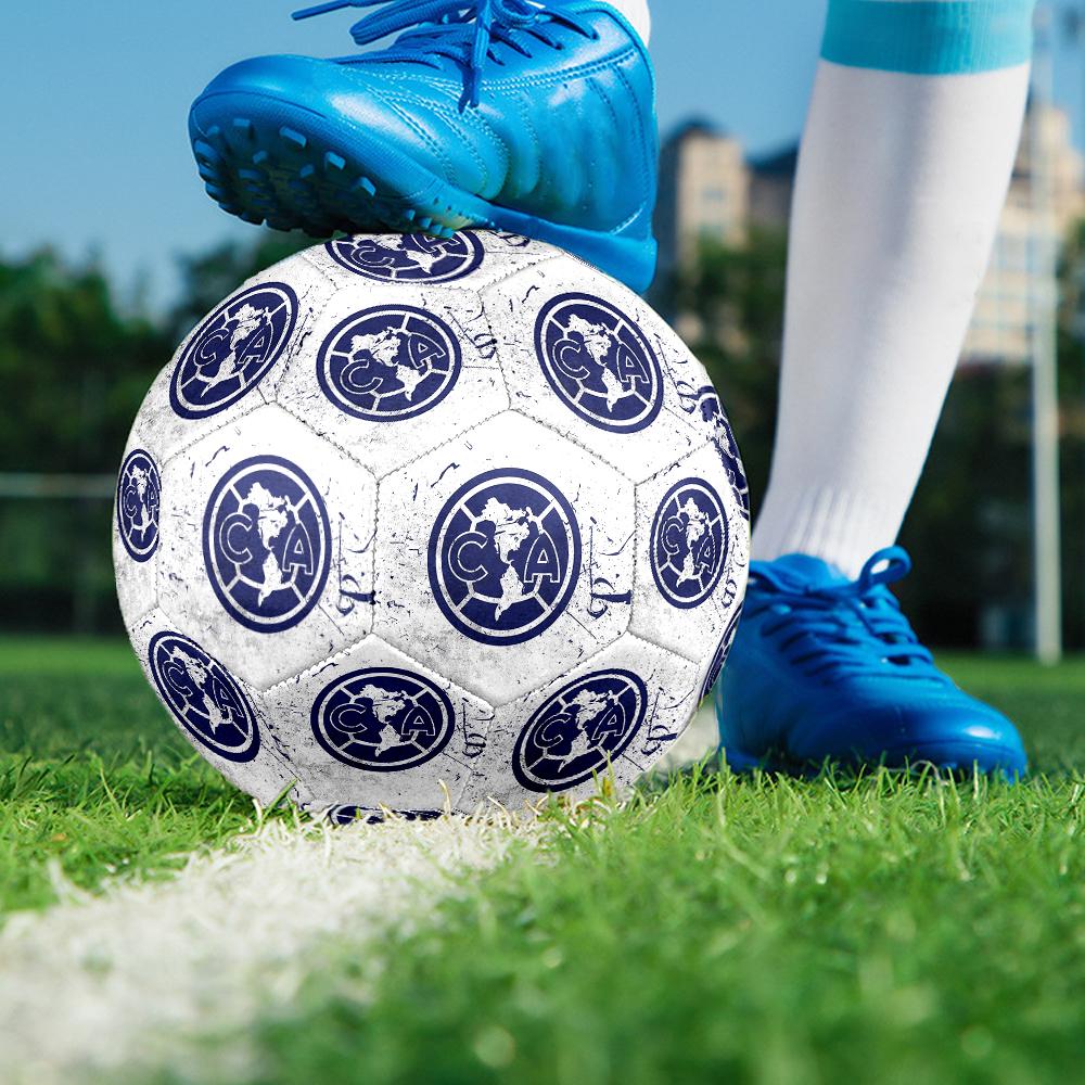 Club America Logo Soccer Ball, Colorful, Suitable for All Ages, Machine-stitched, PVC Material, Competition Grade, Durable and High Bounce