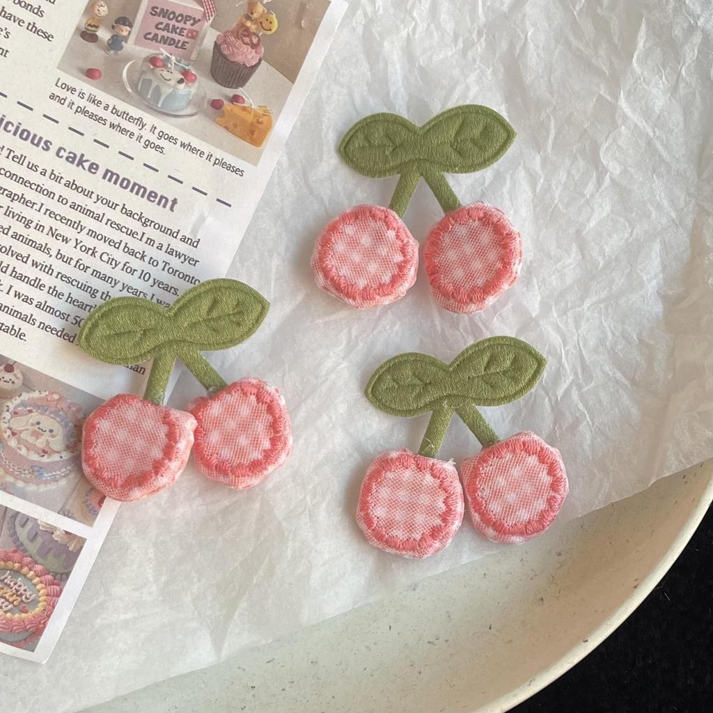 Pink Strawberry Cherry Heart Hair Clip for Girls - Cute and Sweet Asian-Inspired Hair Accessory