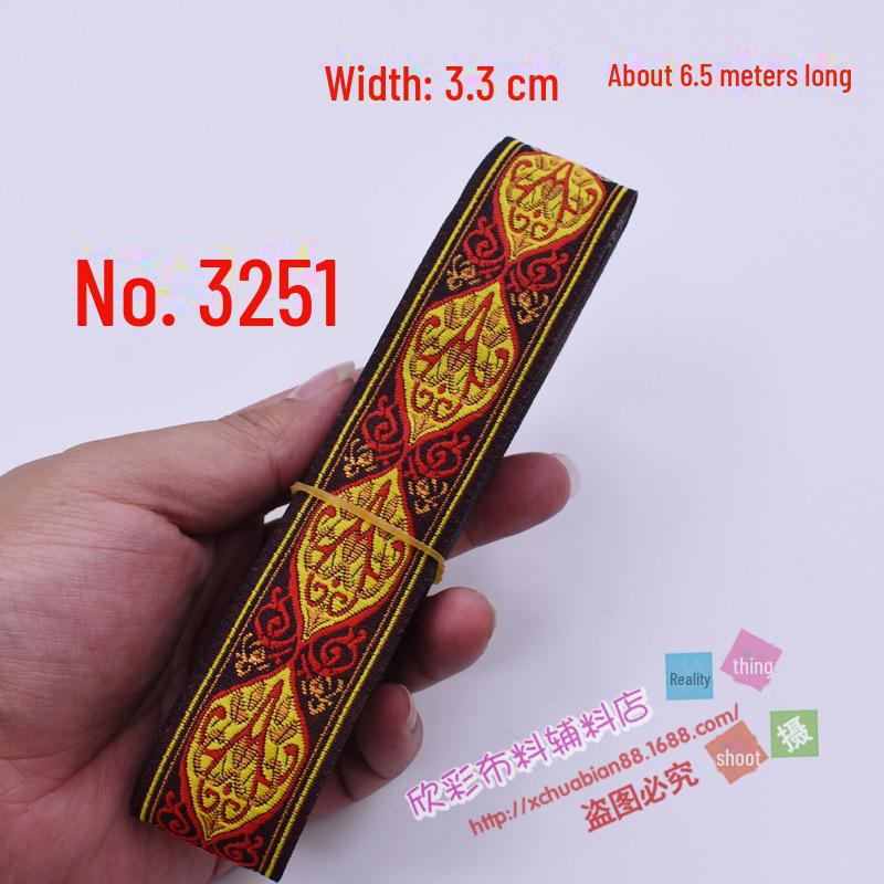 3.3cm Wide Ethnic Miao Buyi Lace Ribbon - Decorative Clothing Accessory